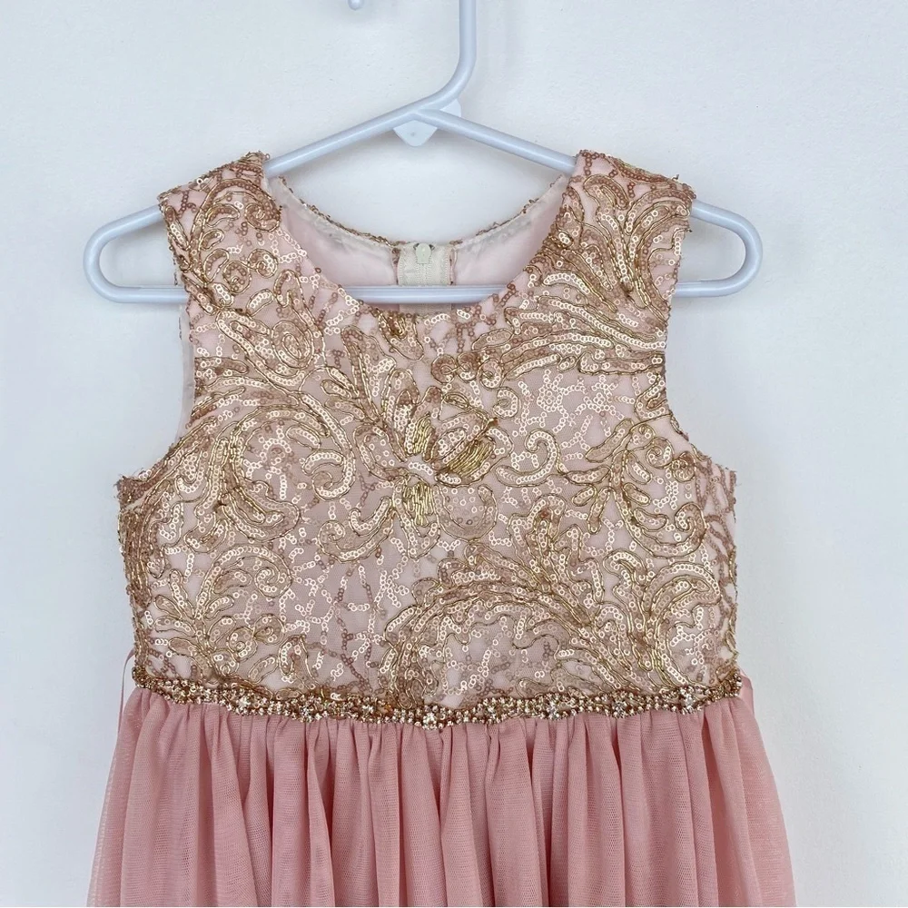 SALE 🛍️ Pink & gold Rare Editions festive formal dress Kids size 5